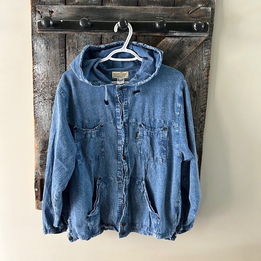 Women's Vintage Honey Komb Light Weight Snap Button Shirt w/Hood